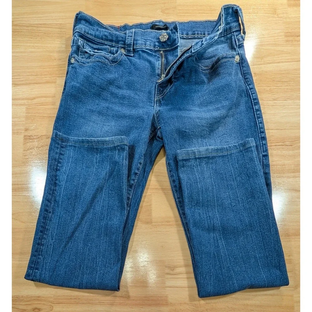 True Religion Ricky Relaxed‎ Straight Jeans Mens 32 Medium Wash Blue Denim